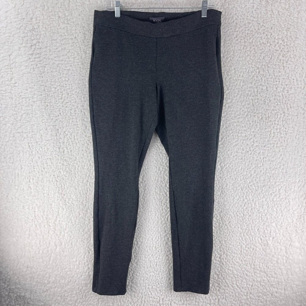 NYDJ Gray Heathered‎ Pull On Skinny Ankle Pants Womens Elastic Waist Size 10